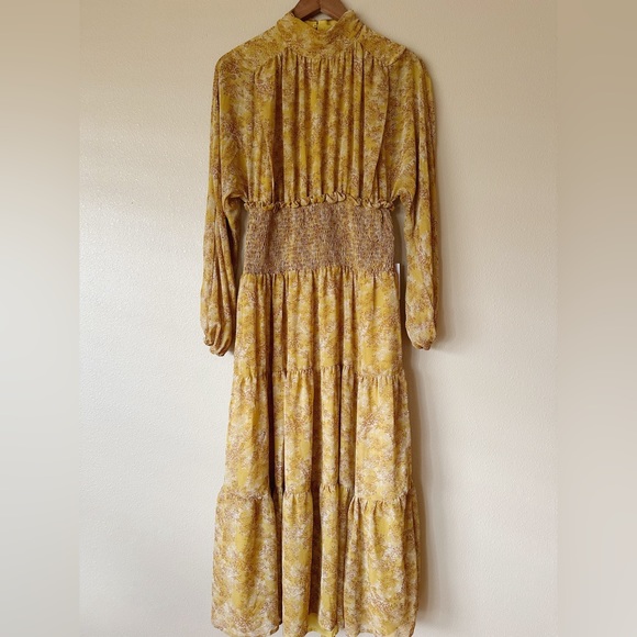 NWT ASTR The Label Floral Mock Neck Smocked Waist Maxi Dress - Picture 3 of 8